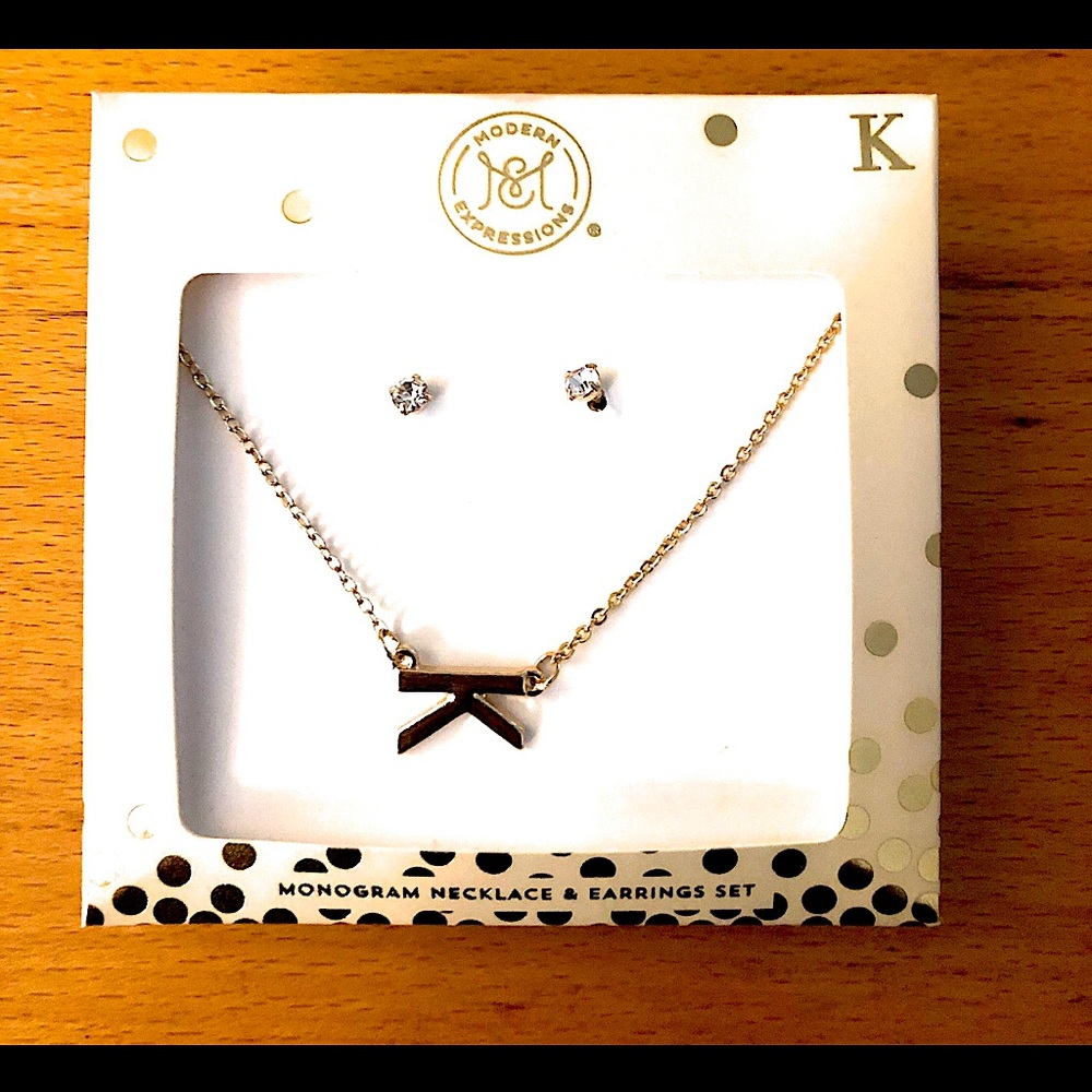 3 Gift sets- Necklace, Earrings and bracelet Monogram Gift Sets -New